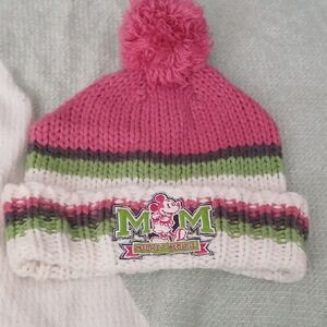 Mickey Mouse Pink and Green Women's Knit Beanie